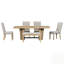 Ensemble de table de salle à manger en bois extensible pour 6 personnes avec banc et 4 chaises rembourrées Farmhouse