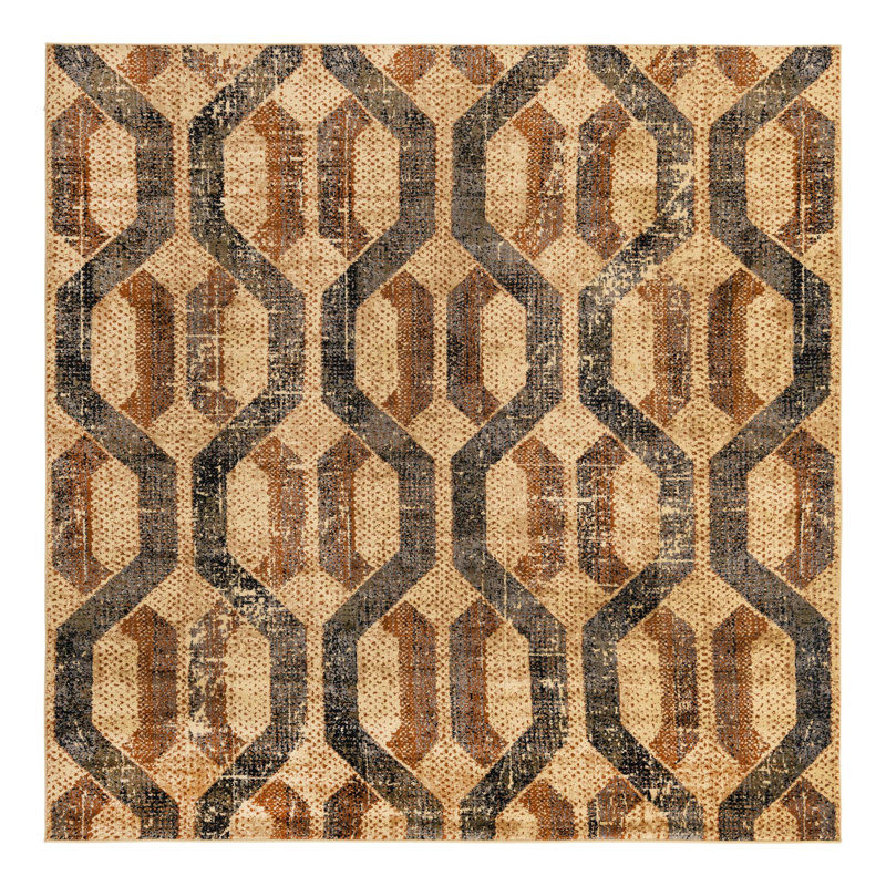 Brennin Geometric Indoor Rug, Square 7'10"