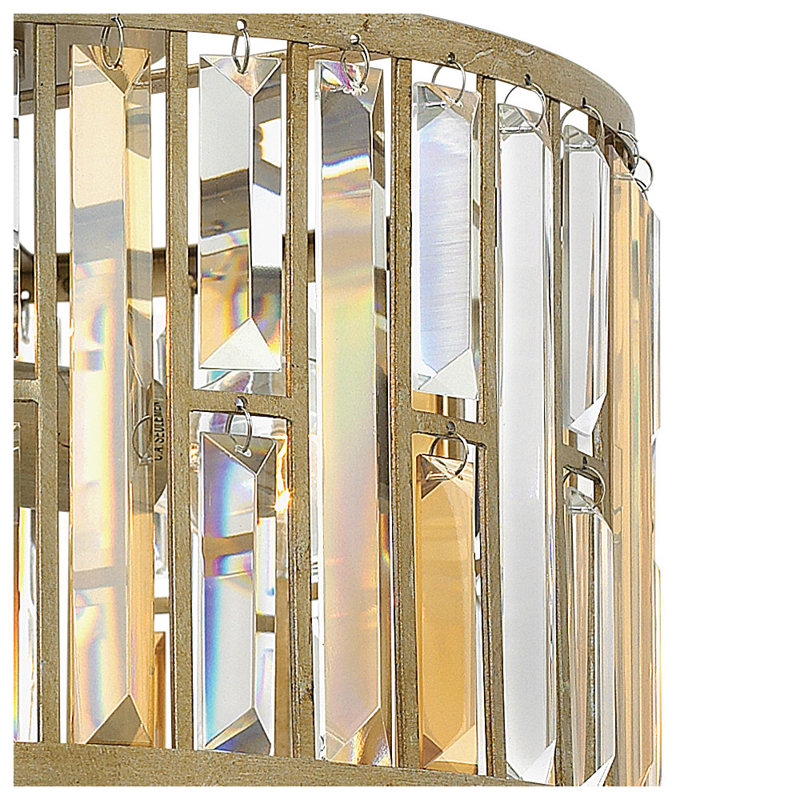 Mereworth 3-Light 16.5" Flush Mount, Silver Leaf