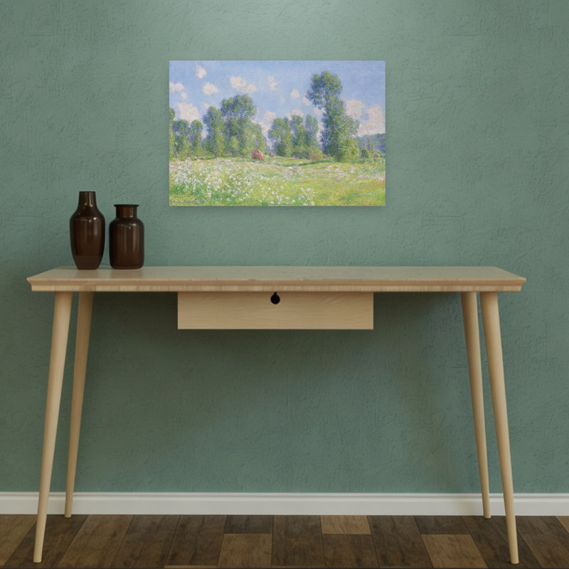 Effet De Printemps A Giverny 1890 Classic Traditional Abstract Spring Summer Wall Art Print by Claude Monet - Wrapped Canvas Print