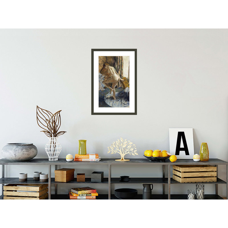 «After The Bath» par Edgar Degas, impression giclée sur cadre, H 29,5 po x l 20,31 po