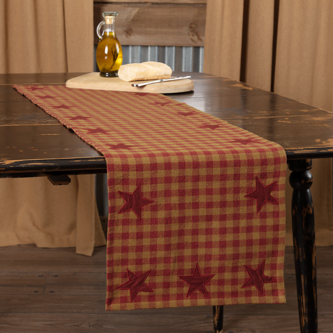 Deuxville Checkered 100% Cotton Table Runner August Grove® 