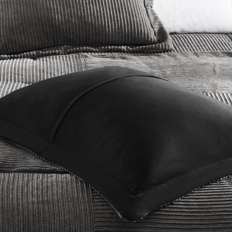 Corduroy Comforter King Grey - 11.81 In Package Height For Storage Size Sheet Soft, Breathable Fabric