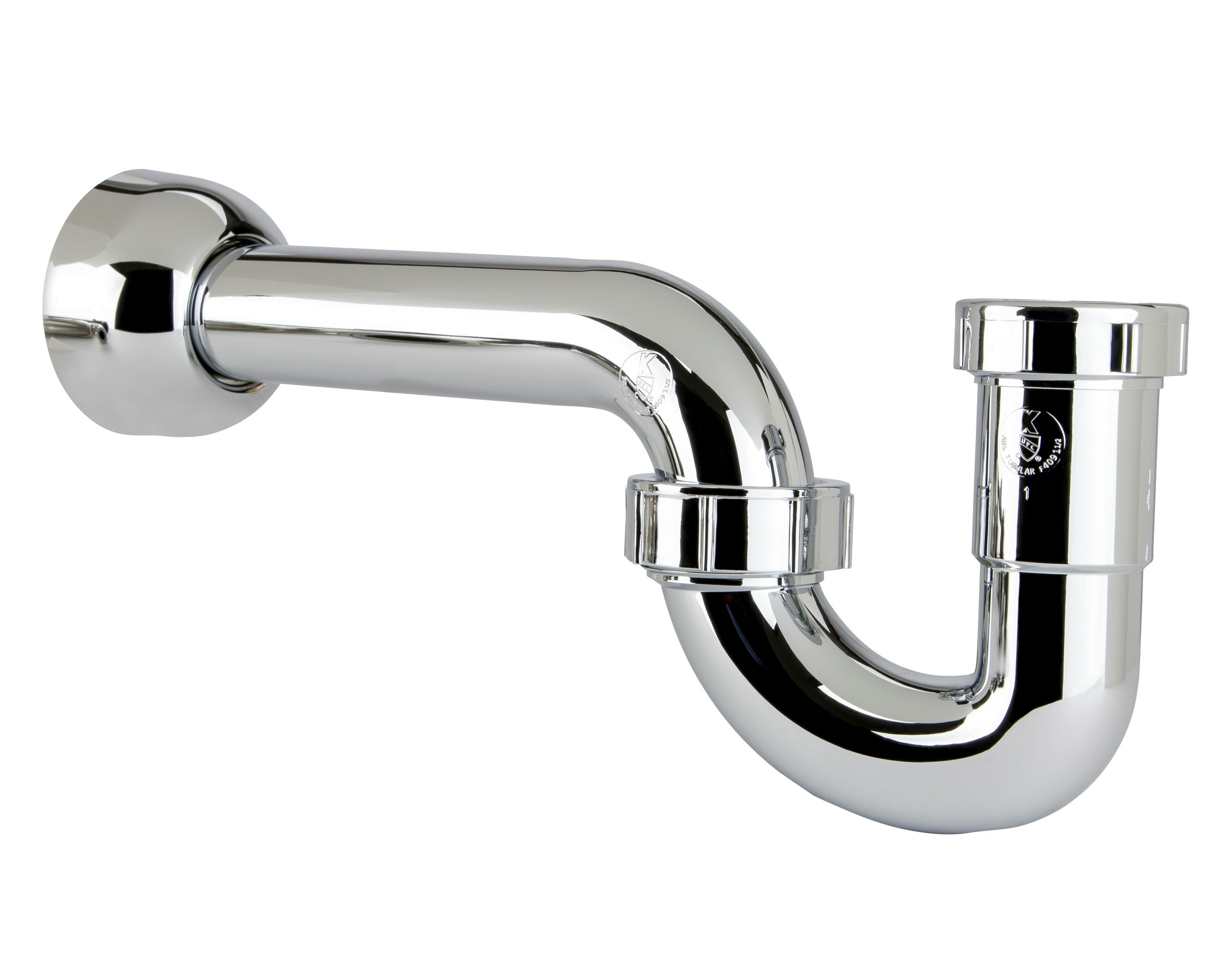 028.Universal Flex Connector P-trap plastic, brass drain