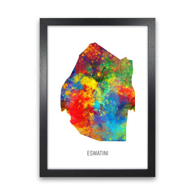 Eswatini Watercolour Map by Michael Tompsett - Print