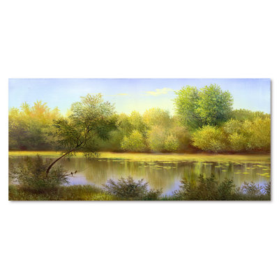 «Beautiful Summer River Green Landscape II», reproduction sur toile