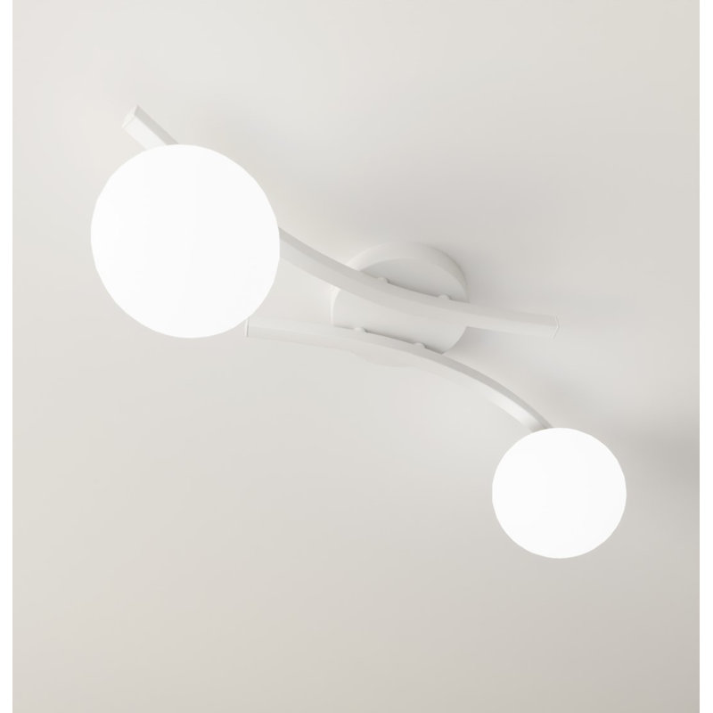 Davarius Flush Mount, White/Opal