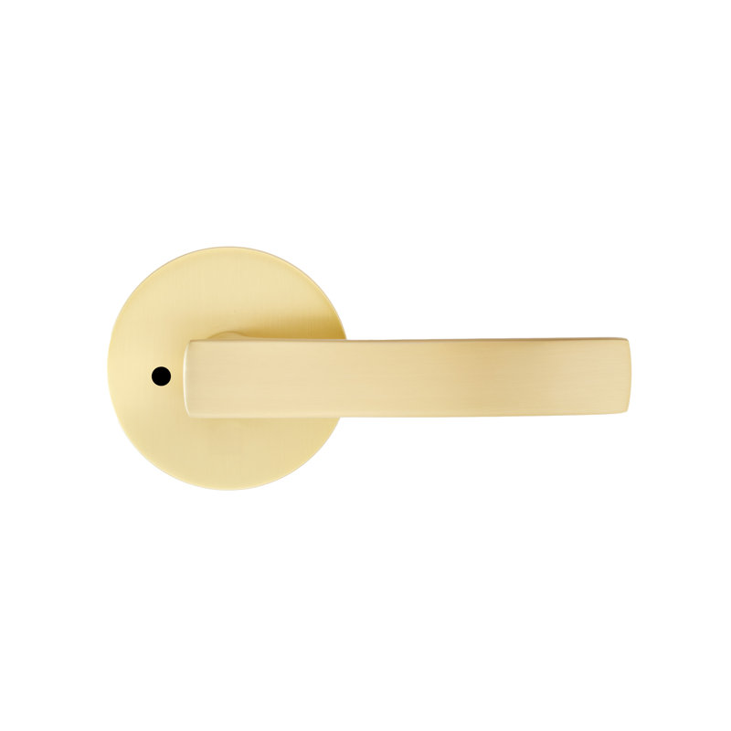 Levier Bravura 940-6 d'intimité sur rose rond contemporain en laiton satiné, Laiton satiné