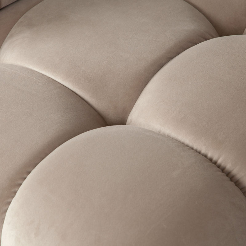 Paloma Rectangle Ottoman In Mink Tan Velvet, Tan 100% Polyester