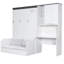 Lit escamotable multifonctionnel avec canapé, bureau et armoire de rangement - Conception pliable peu encombrante, pleine grandeur-36751506