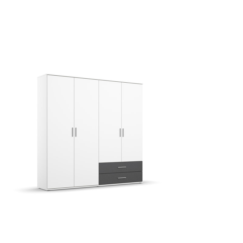 Rasant 4 Door Wardrobe, Alpine White/Metallic Grey