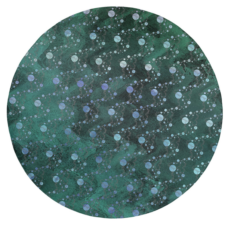 Chenille Polka Dots Indoor Rug, Round 5'