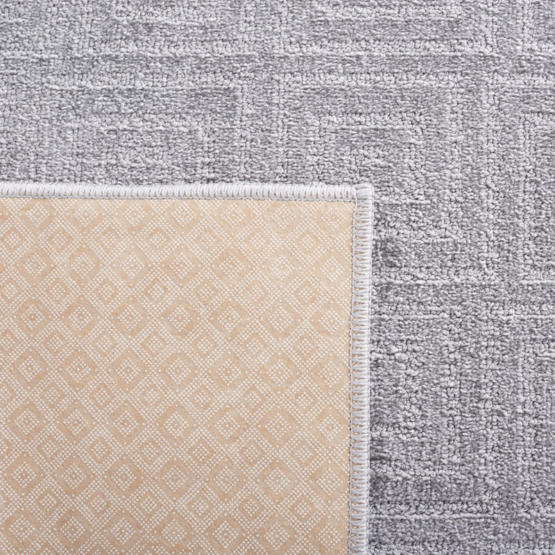 Pattern And Solid Performance Geometric Rug, Rectangle 6'7" x 9'