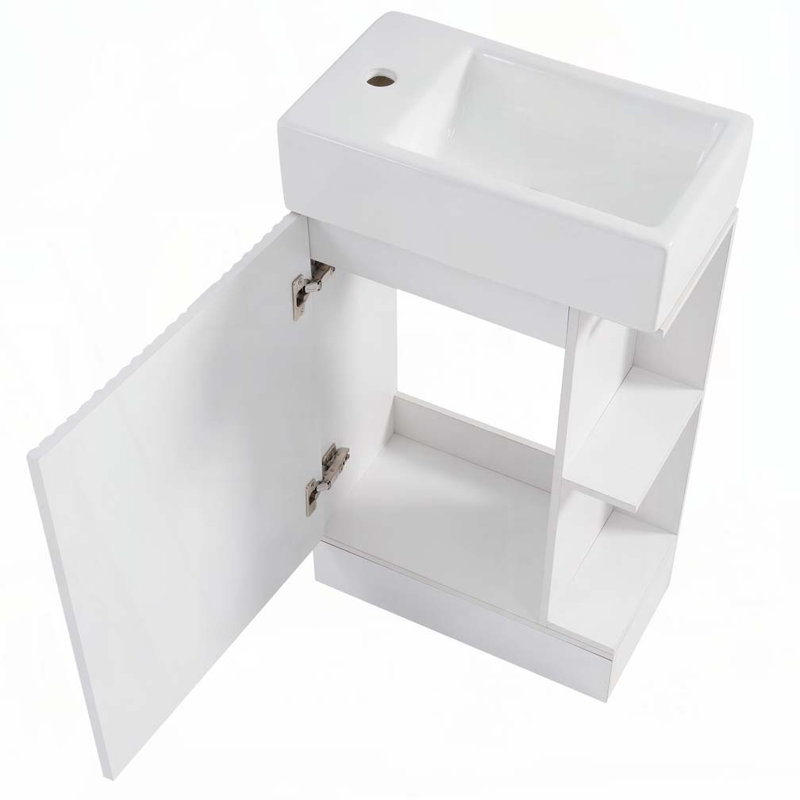 Meuble-lavabo 18,6 po avec lavabo, Blanc