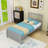 Twin Wood Platform Bed with Headboard-1522181801