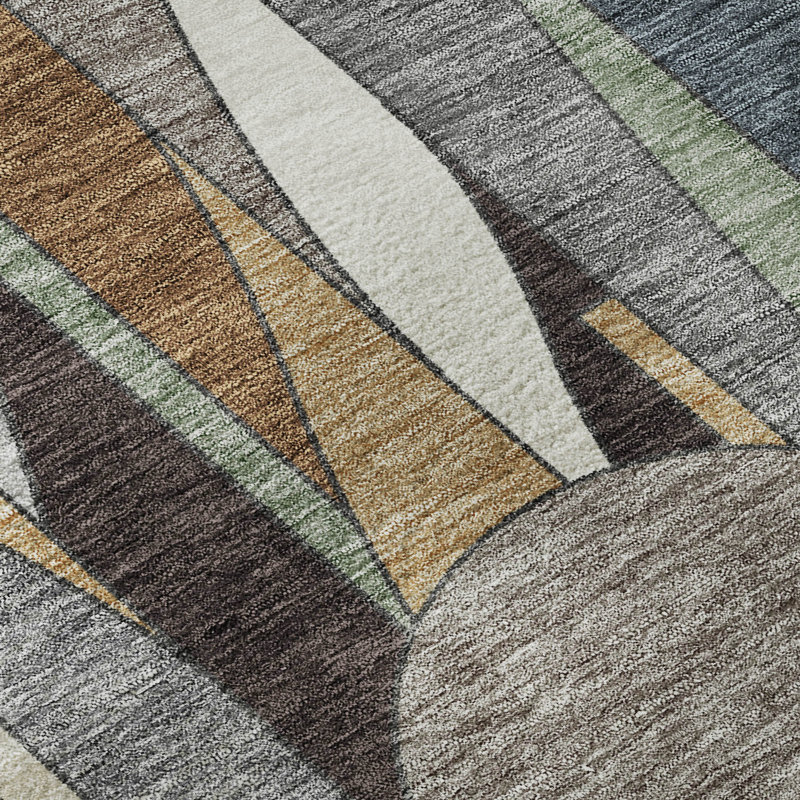 Premium Machine Washable Mayfield AMF2252 Modern Rug, Gray, 2'3" x 7'6" Runner
