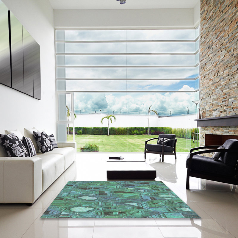 Tapis de zone verte à motif, Carré 4 pi
