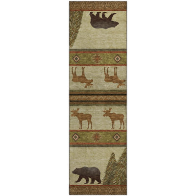 Premium Machine Washable Henrikh AMF141 Brown Rug