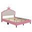 Lit Dreamy Princess avec revêtement en similicuir en forme de couronne-970291121