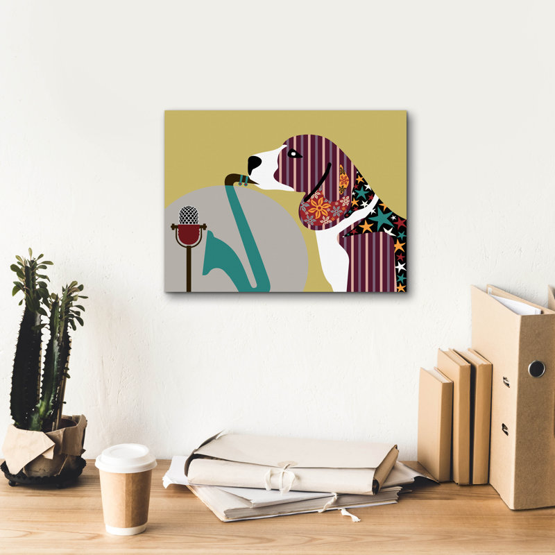 «Beagle Dog II» par Lanre Adefioyue, H 12 po x l 16 po x P 0,75 po