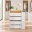 Coiffeuse 3 en 1 avec plateau rabattable, éclairage DEL, rangement et tabouret pour chambre à coucher-357851055