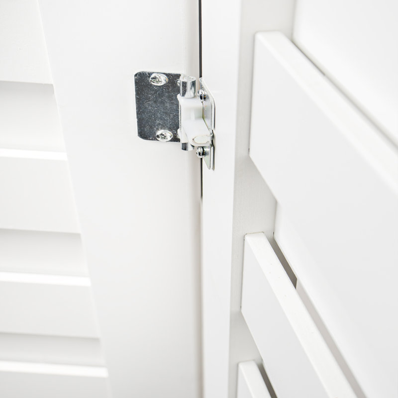 Porte pliante à persiennes blanche en bois massif lisse, 36 po x 96 po