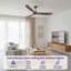  Ventilateur de plafond en noyer massif à 3 pales Orren Ellis sans lumière - télécommande, moteur à courant continu, intérieur / extérieur / patio (bord de mer / maison de campagne)-1736410727