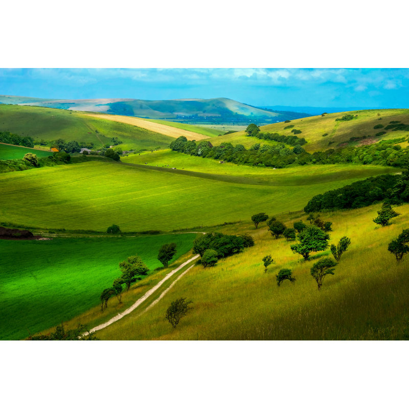 Mezmariah Rolling Countryside In England par - Photographie de toile tendue, H 32 po x l 48 po