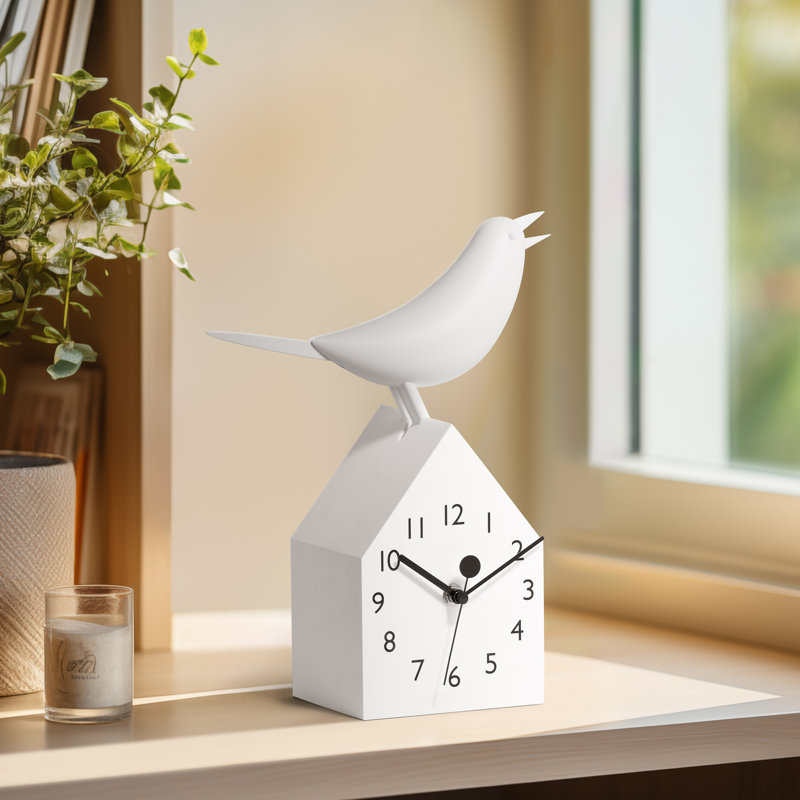  Horloge murale / de bureau amovible 21 po Salik, Blanc
