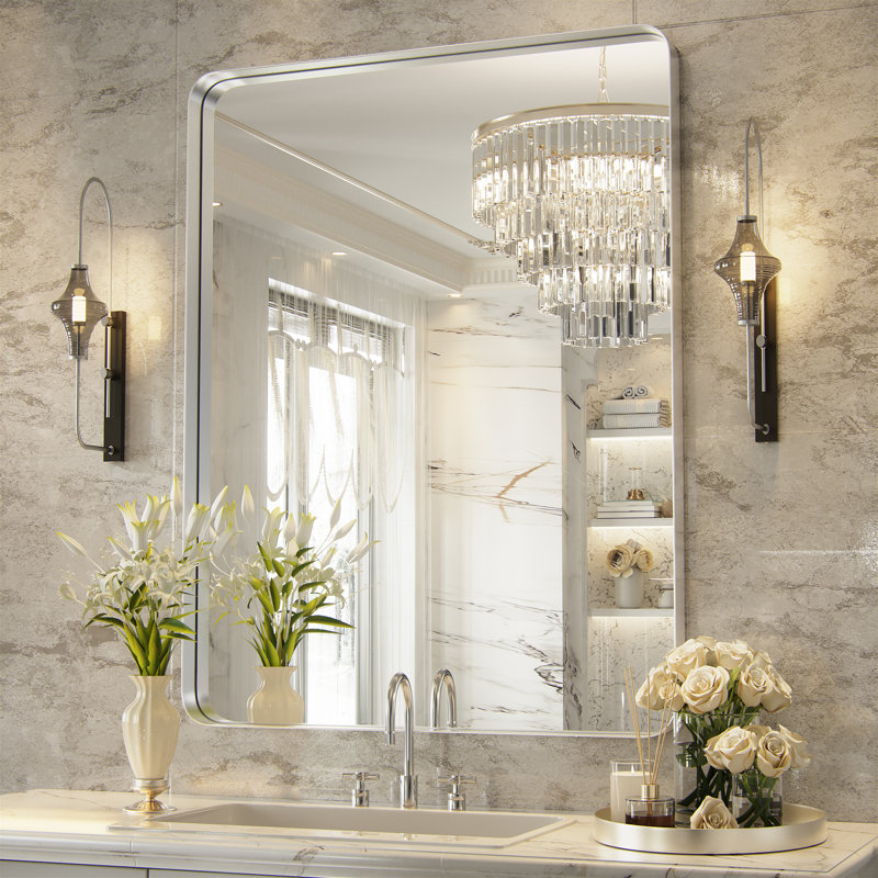 Miroir de salle de bain PrimePlus, Argent, 28 po x 20 po