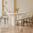 Pearlena 55.11" Modern Rectangle Cream White Dining Table Set with 4 Chairs for Kitchen, Bar, Living Room-418289498-423033009