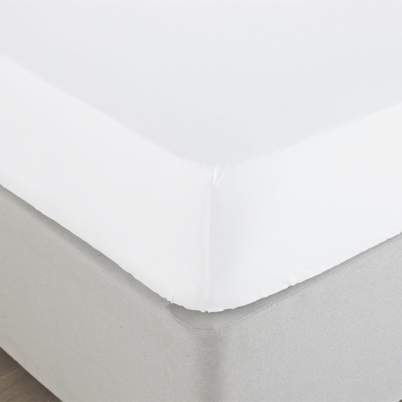 Flannel Fitted Sheet, White, Kingsize (5')