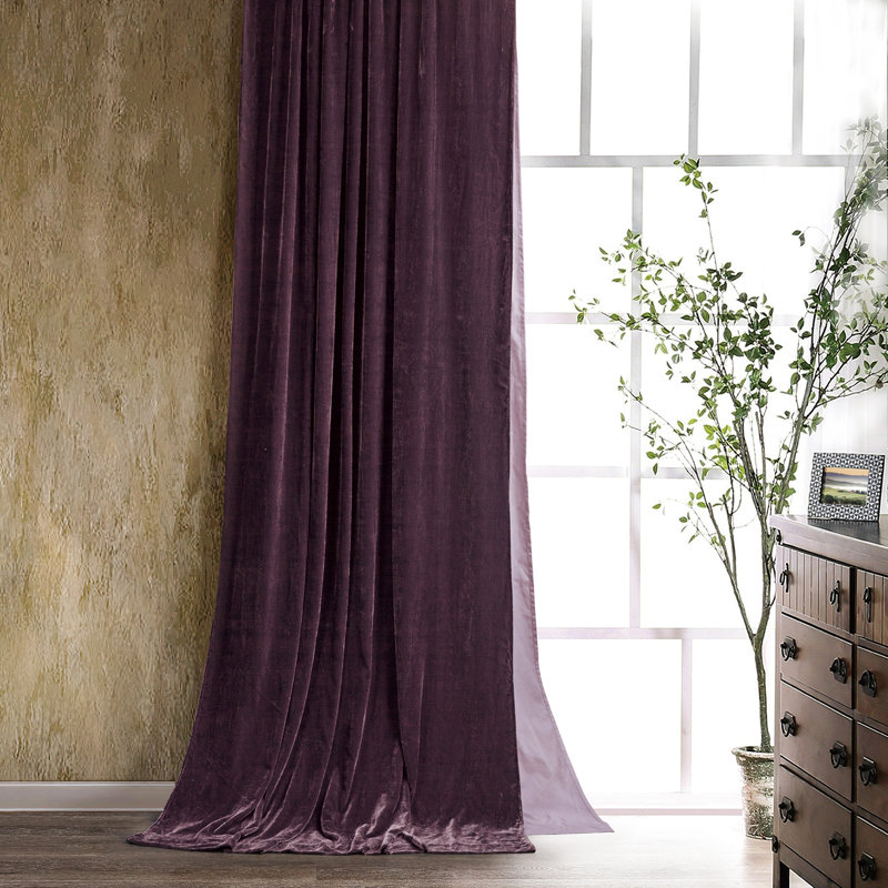 Rideau simple 48 x 108 po Stella, Violet foncé