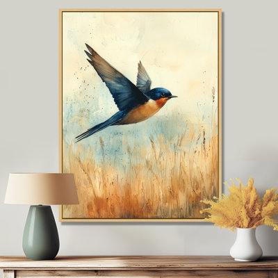 Bird Swallow Over The Fields III - Bird Large Wall Art