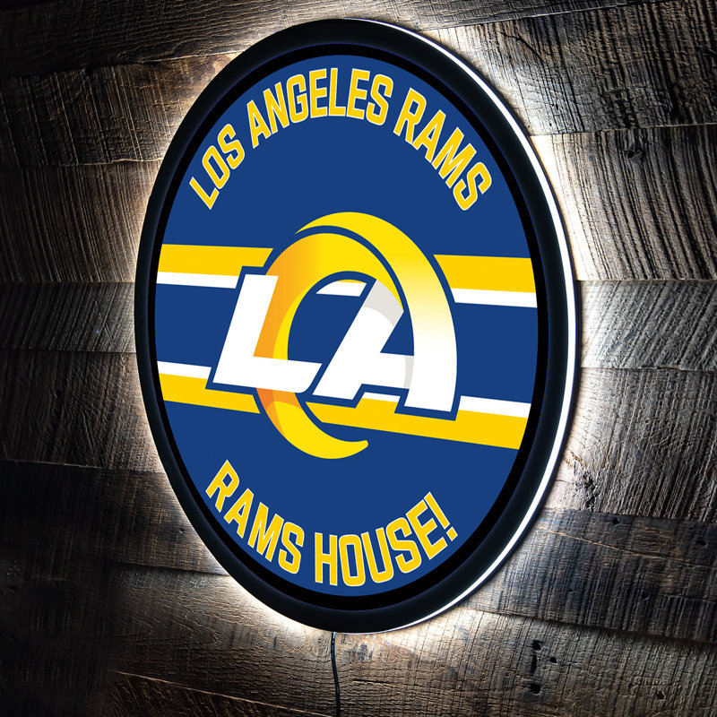 NFL Lighted Round LED Wall Sign Decor, NFL Los Angeles Rams