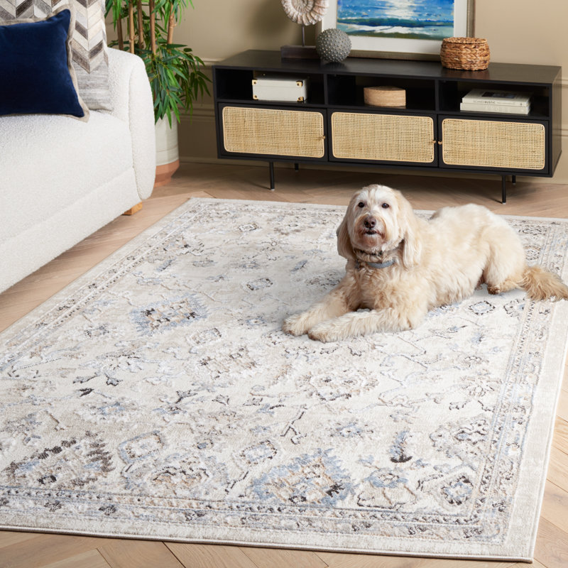 Tapis oriental d'intérieur / extérieur Henchy Performance, Rectangle 5 pi 3 po x 7 pi 6 po