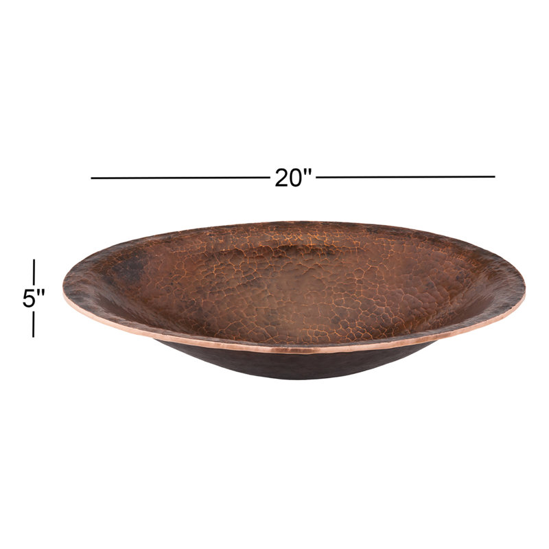 20" Oval Hand Forged Old World Copper Vessel Sink