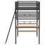 Lit mezzanine à 3 tablettes avec bureau intégré William Matte, parfait pour les chambres d'enfant de style industriel et moderne