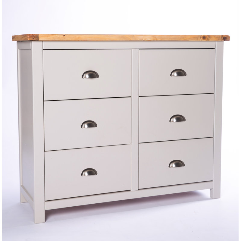 Ezequiel 110cm W 6 - Drawer Chest of Drawers, Chrome