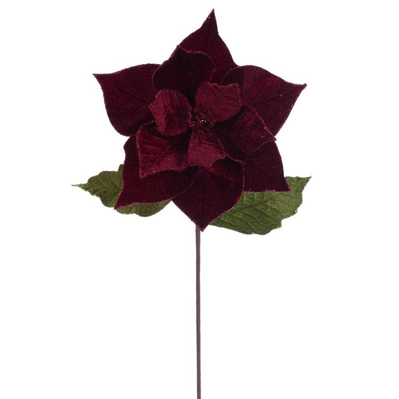 Tige de poinsettia 12 "x 20" Il comprend quatre pièces par sac., Rouge foncé