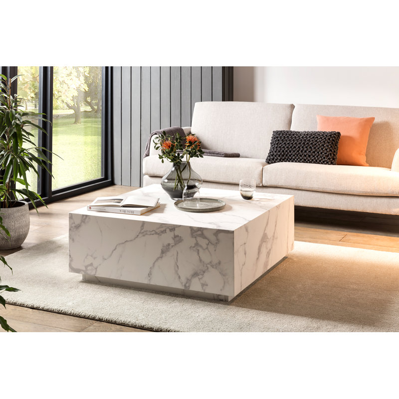 Aavyan Block Coffee Table, White