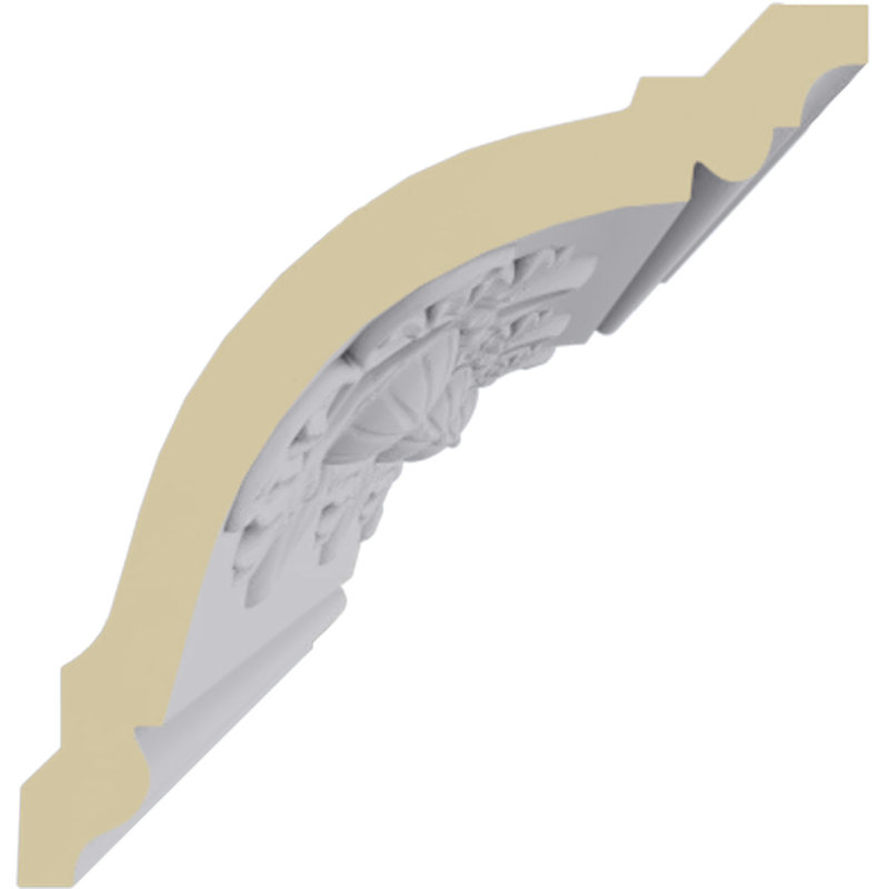 Primed White Polyurethane Geometric Crown Moulding Sample