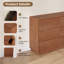 Commode en bois massif pour la chambre à coucher, commode 9 tiroirs en bois massif naturel d'une largeur de 62,3 po