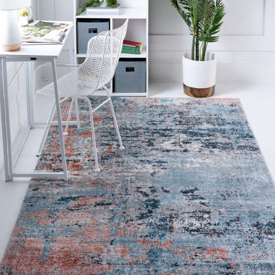 Tapis orange/gris