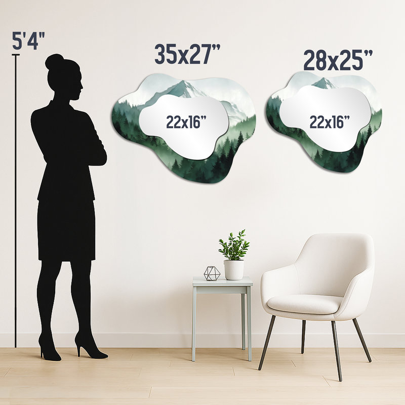 Miroir mural Rustic Wavy, 27" x 35"