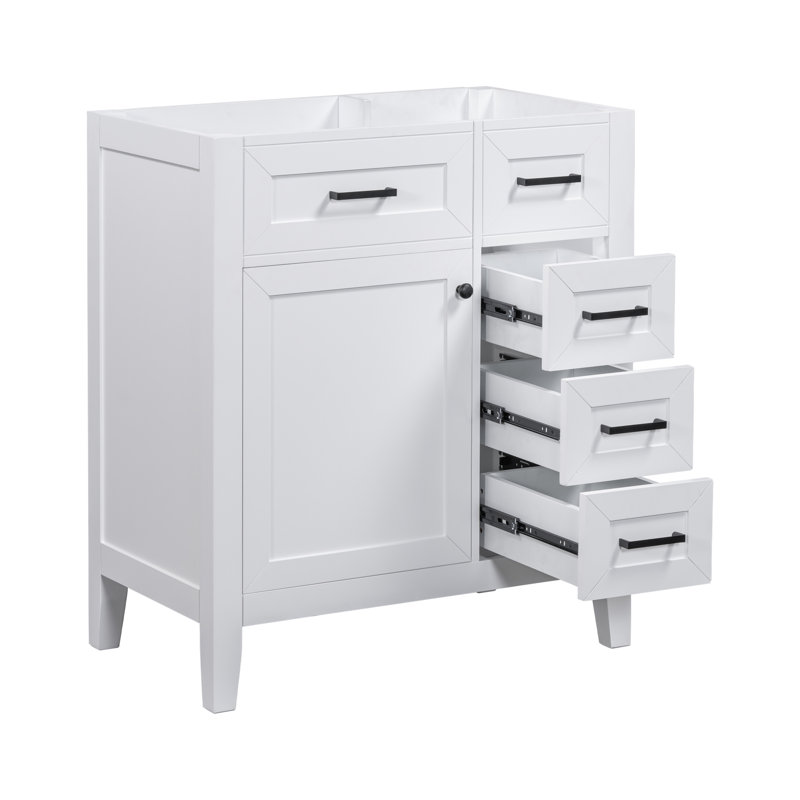 Base de meuble-lavabo simple 30 po seulement, Blanc, Noir