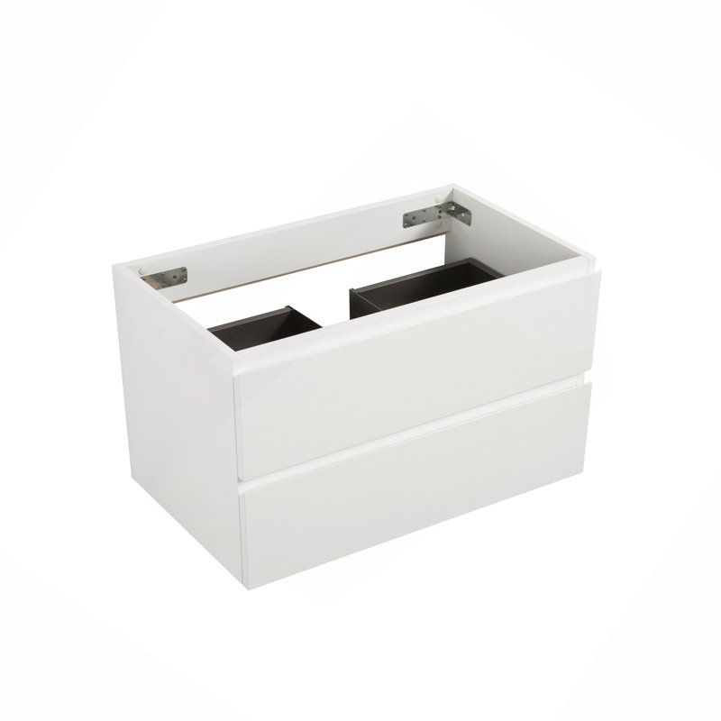 Wall Mount Cabinet WITHOUT Basin, With Two Drawers, Pre-Assembled, White