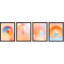 Aquarelle, cercle encadré sur papier, impression de 4 pièces-97782782-97782783