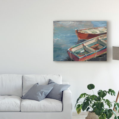 Art mural sur toile tendue - Art mural «Bateau au bord du lac I» par Ethan Harper pour décor de salon, de chambre à coucher ou de bureau - 35 x 47