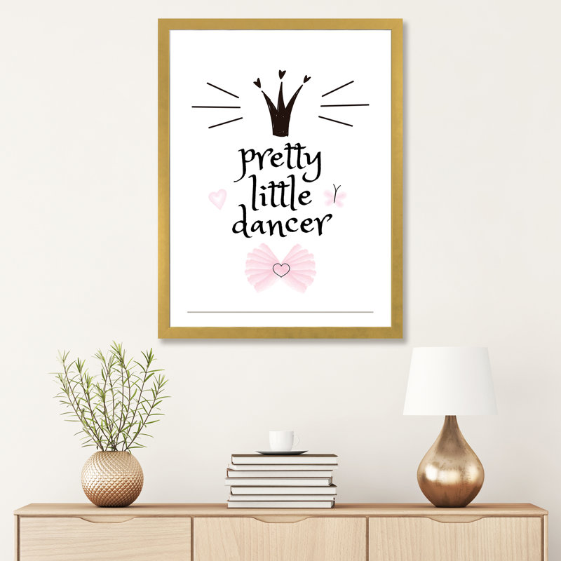 «Pretty Little Dancer», reproduction d'impression, Blanc, H 32 po x l 24 po x P 1 po, Papier encadré doré